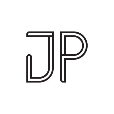jp ilk harf vektör logo simgesi