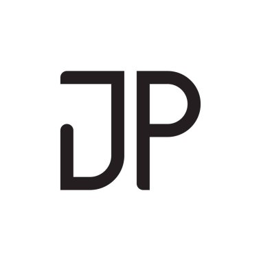 jp ilk harf vektör logo simgesi