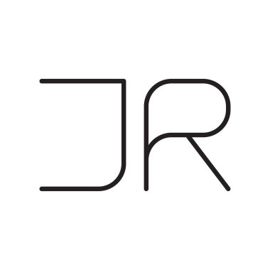 jr ilk harf vektör logo simgesi