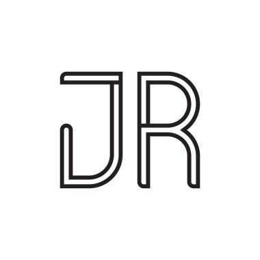 jr ilk harf vektör logo simgesi