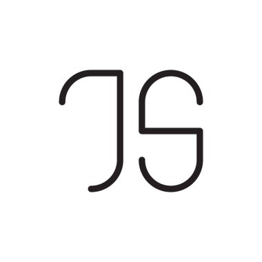 js ilk harf vektör logo simgesi