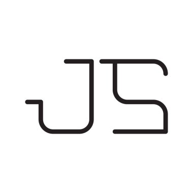 js ilk harf vektör logo simgesi