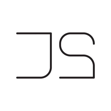 js ilk harf vektör logo simgesi