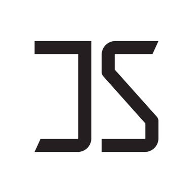 js ilk harf vektör logo simgesi