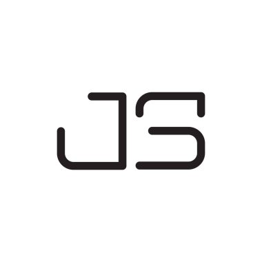 js ilk harf vektör logo simgesi