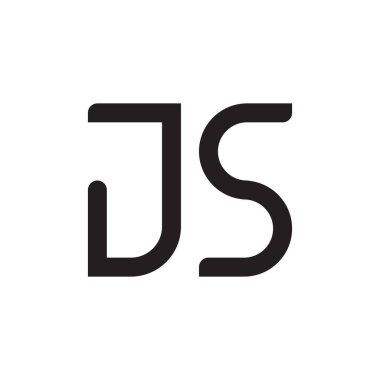 js ilk harf vektör logo simgesi