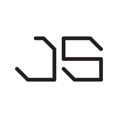 js ilk harf vektör logo simgesi