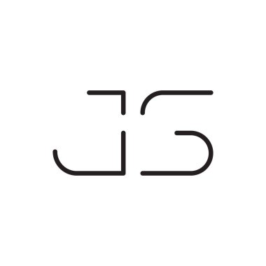 js ilk harf vektör logo simgesi