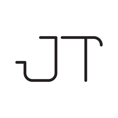 jt ilk harf vektör logo simgesi