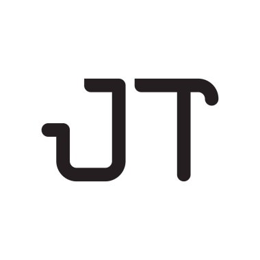 jt ilk harf vektör logo simgesi