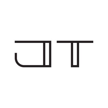 jt ilk harf vektör logo simgesi