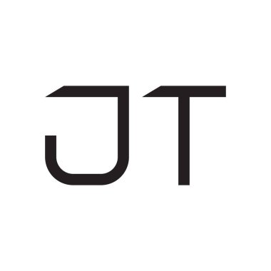 jt ilk harf vektör logo simgesi
