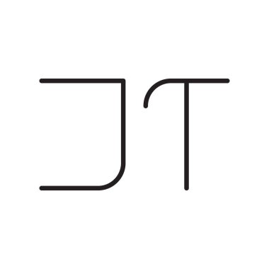 jt ilk harf vektör logo simgesi