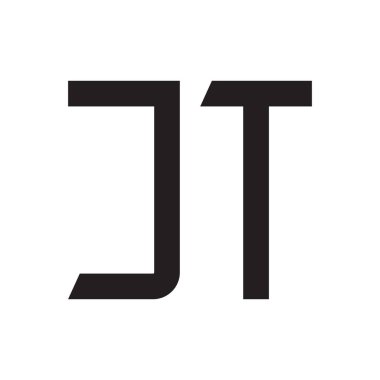 jt ilk harf vektör logo simgesi