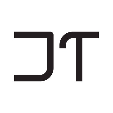 jt ilk harf vektör logo simgesi