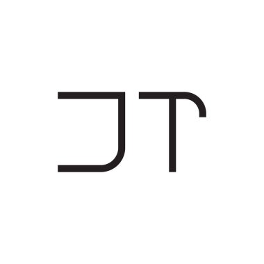 jt ilk harf vektör logo simgesi