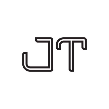 jt ilk harf vektör logo simgesi