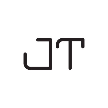 jt ilk harf vektör logo simgesi