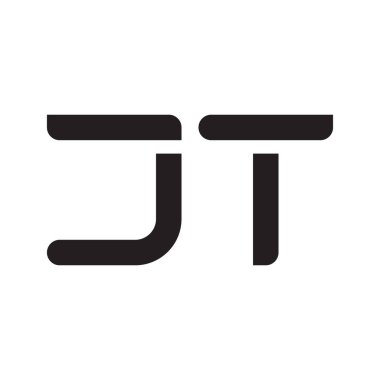 jt ilk harf vektör logo simgesi