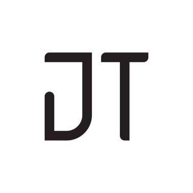 jt ilk harf vektör logo simgesi