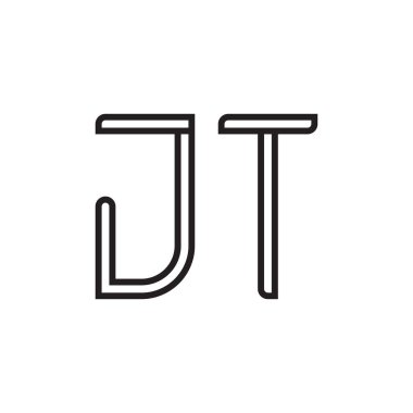 jt ilk harf vektör logo simgesi