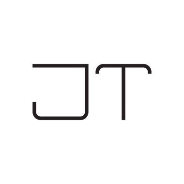 jt ilk harf vektör logo simgesi