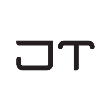 jt ilk harf vektör logo simgesi