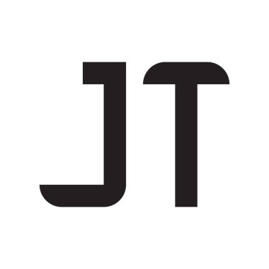 jt ilk harf vektör logo simgesi