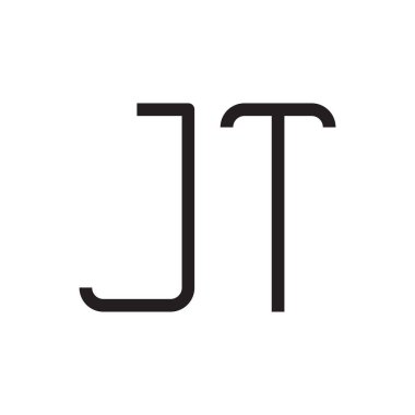 jt ilk harf vektör logo simgesi