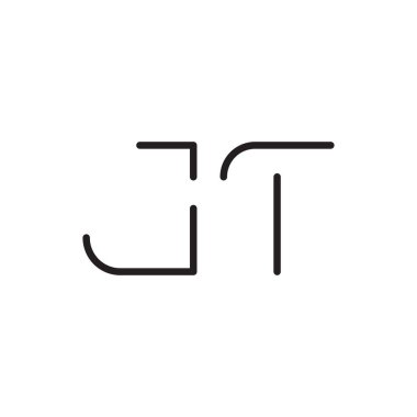 jt ilk harf vektör logo simgesi