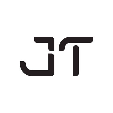 jt ilk harf vektör logo simgesi