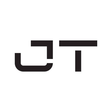 jt ilk harf vektör logo simgesi