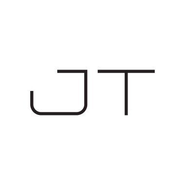 jt ilk harf vektör logo simgesi