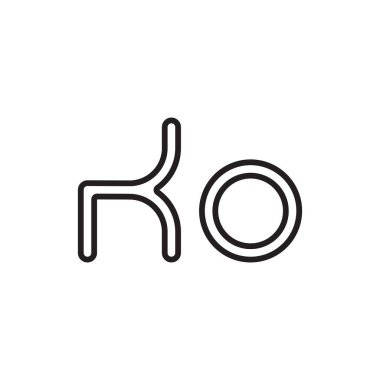 ko ilk harf vektör logo simgesi
