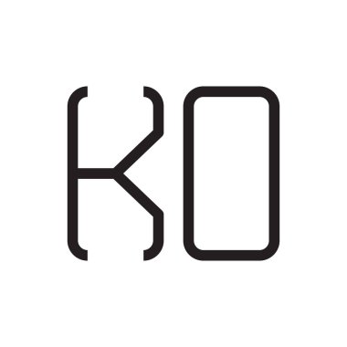 ko ilk harf vektör logo simgesi