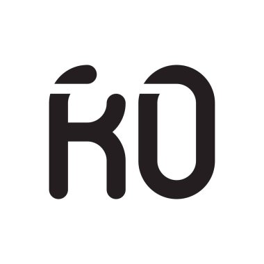 ko ilk harf vektör logo simgesi