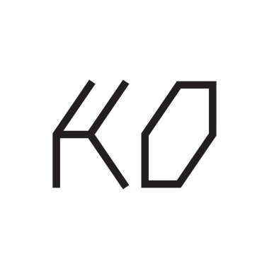 ko ilk harf vektör logo simgesi
