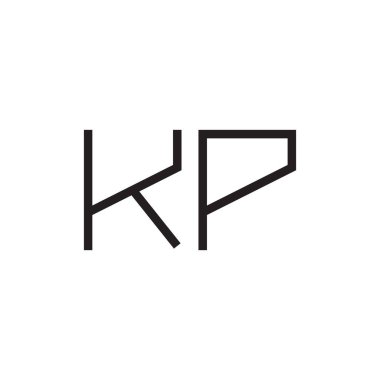 kp ilk harf vektör logo simgesi