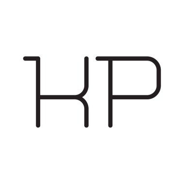 kp ilk harf vektör logo simgesi