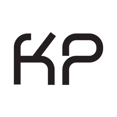 kp ilk harf vektör logo simgesi
