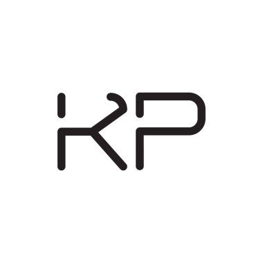 kp ilk harf vektör logo simgesi