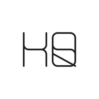 kq ilk harf vektör logo simgesi