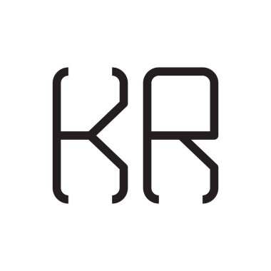 kr ilk harf vektör logo simgesi