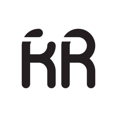 kr ilk harf vektör logo simgesi