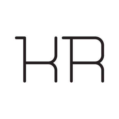 kr ilk harf vektör logo simgesi