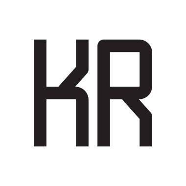 kr ilk harf vektör logo simgesi
