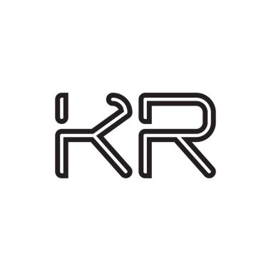 kr ilk harf vektör logo simgesi