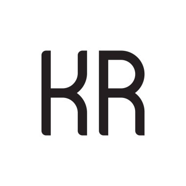 kr ilk harf vektör logo simgesi
