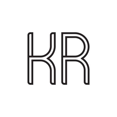 kr ilk harf vektör logo simgesi