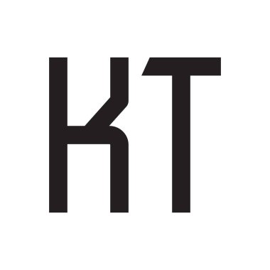 kt ilk harf vektör logo simgesi